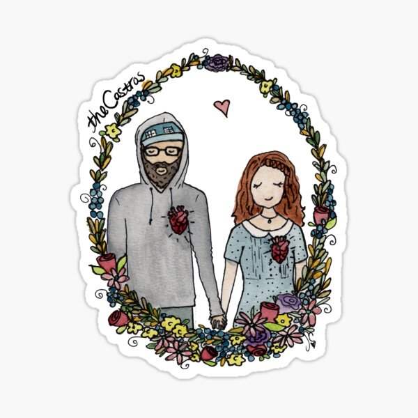 The Castros floral portrait merch Sticker