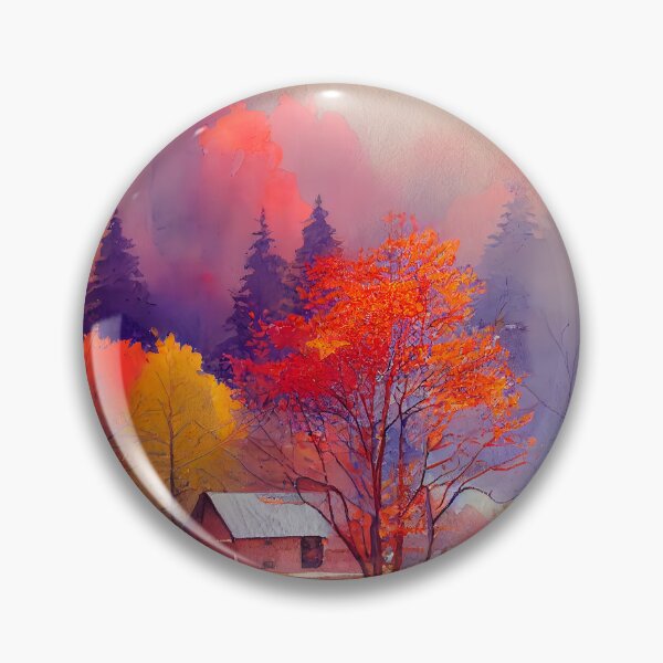 Item preview, Colorful Autumn Landscape Watercolor 13 designed and sold by Red Witch Art.