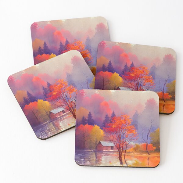 Item preview, Colorful Autumn Landscape Watercolor 13 designed and sold by Red Witch Art.