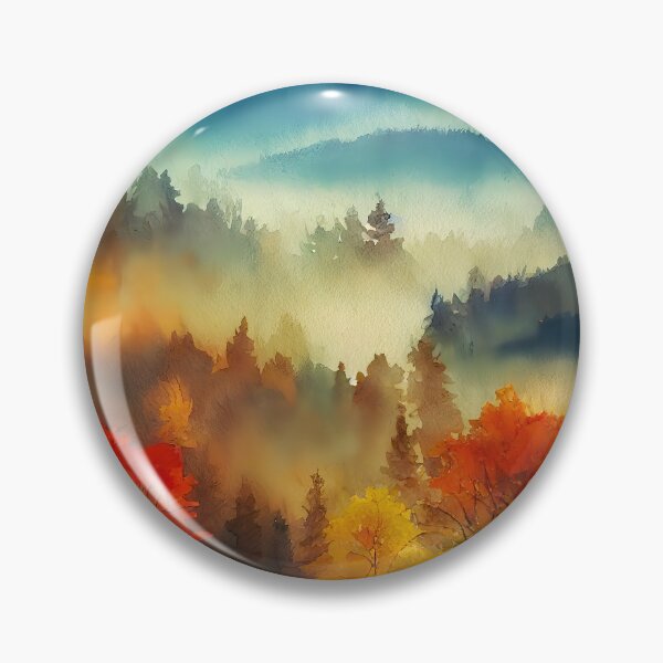 Item preview, Colorful Autumn Landscape Watercolor 14 designed and sold by Red Witch Art.