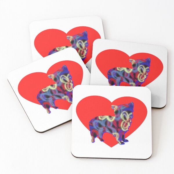 Item preview, I Heart My Morkie Dog Neon Butterflies Silhouette  designed and sold by AMSonArt.