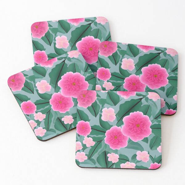 Item preview, Pink camellia flower pattern designed and sold by gramizzia.