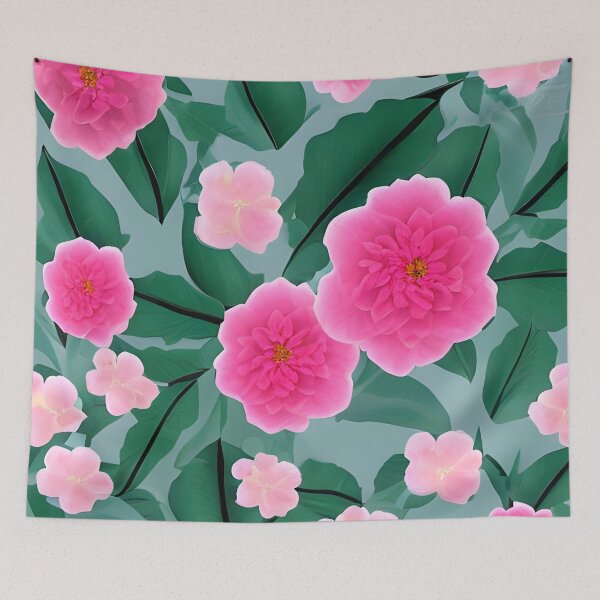 Item preview, Pink camellia flower pattern designed and sold by gramizzia.