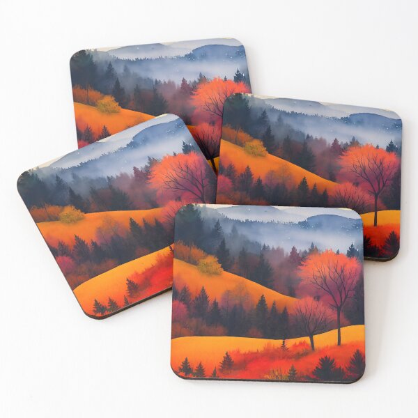 Item preview, Colorful Autumn Landscape Watercolor 15 designed and sold by Red Witch Art.