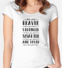 You Are Braver Than You Believe Winnie The Pooh Women's Fitted Scoop T-Shirt