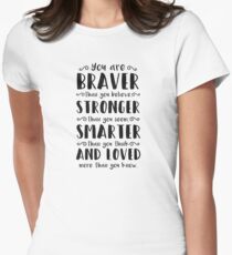 You Are Braver Than You Believe Winnie The Pooh Women's Fitted T-Shirt