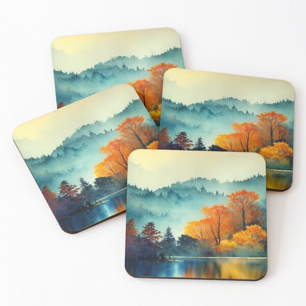 Item preview, Colorful Autumn Landscape Watercolor 16 designed and sold by Red Witch Art.