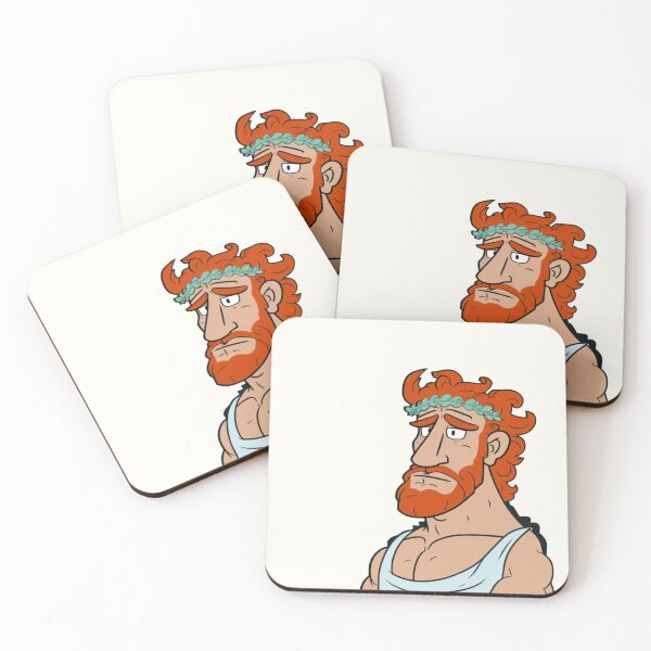 Item preview, Greek ginger red head men with with floral wreath designed and sold by ExplodedToons.