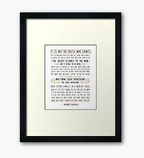Man In The Arena, Theodore Roosevelt Quote Framed Print