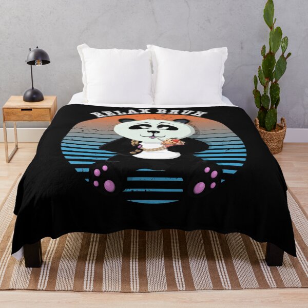 Item preview, Retro Bruh panda with gold and smoothie  designed and sold by TipTopTapo.
