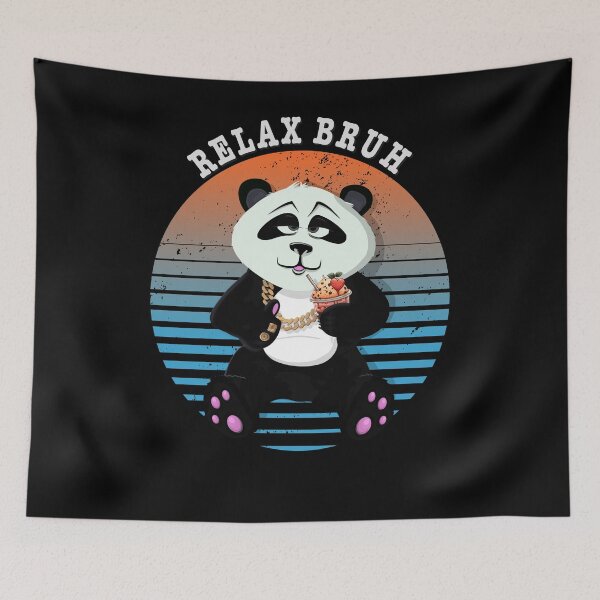 Item preview,  Retro Bruh chill panda with gold and smoothie  designed and sold by TipTopTapo.