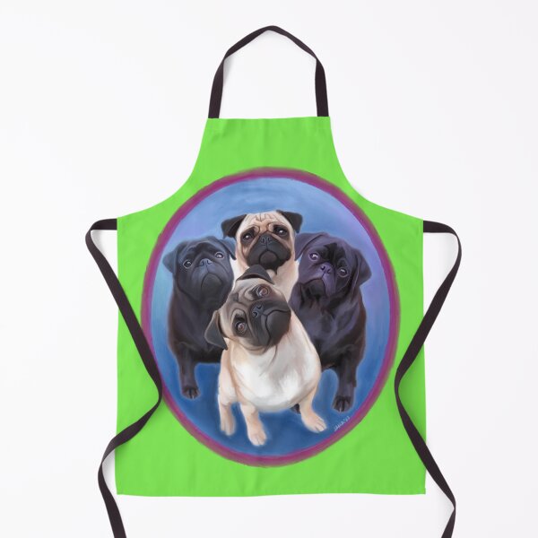 Item preview, Painting of a Four Pug Posse designed and sold by FivePugs.