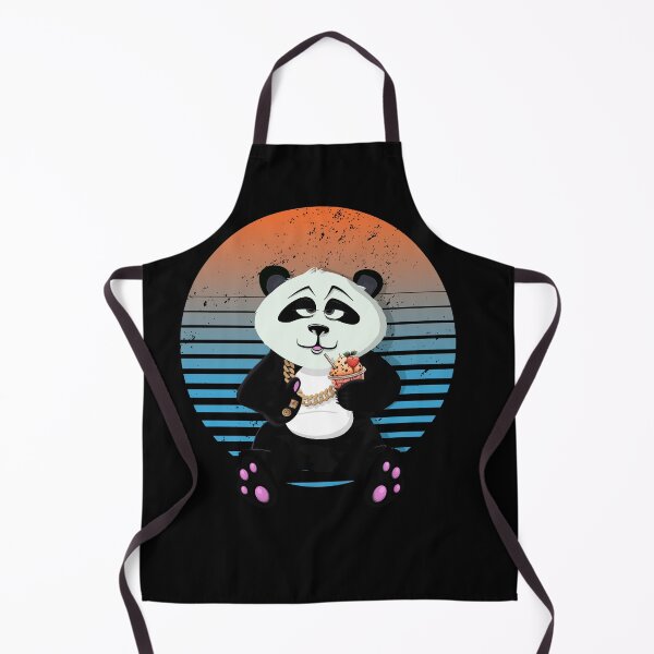 Item preview, Retro panda with gold and smoothie designed and sold by TipTopTapo.