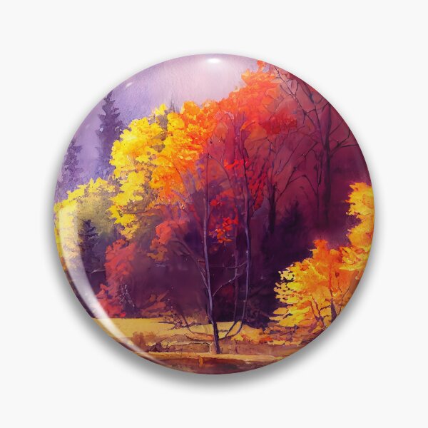 Item preview, Colorful Autumn Landscape Watercolor 18 designed and sold by Red Witch Art.