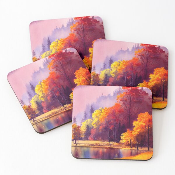 Item preview, Colorful Autumn Landscape Watercolor 18 designed and sold by Red Witch Art.