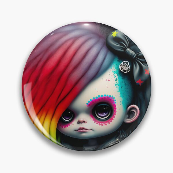 Item preview, Cute little 3D Goth Character (Rainbow Hair) designed and sold by Simone Davino.