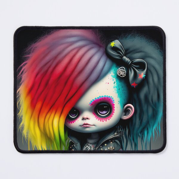 Item preview, Cute little 3D Goth Character (Rainbow Hair) designed and sold by Simone Davino.