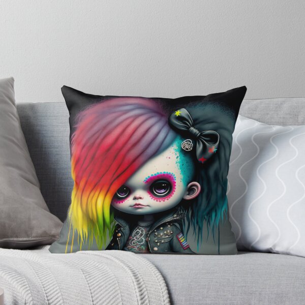 Item preview, Cute little 3D Goth Character (Rainbow Hair) designed and sold by Simone Davino.