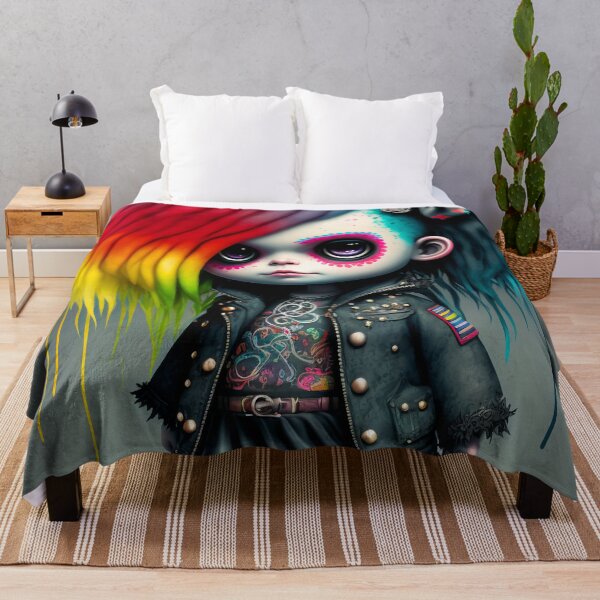 Item preview, Cute little 3D Goth Character (Rainbow Hair) designed and sold by Simone Davino.