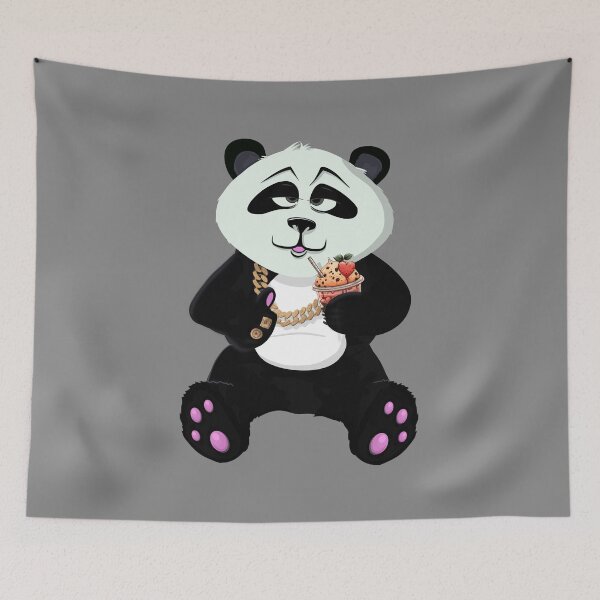 Item preview, Cartoon panda with gold and smoothie  designed and sold by TipTopTapo.
