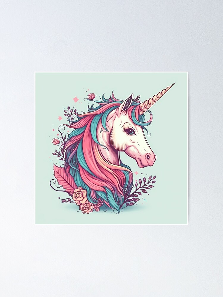 Unicorn Drawing Poster