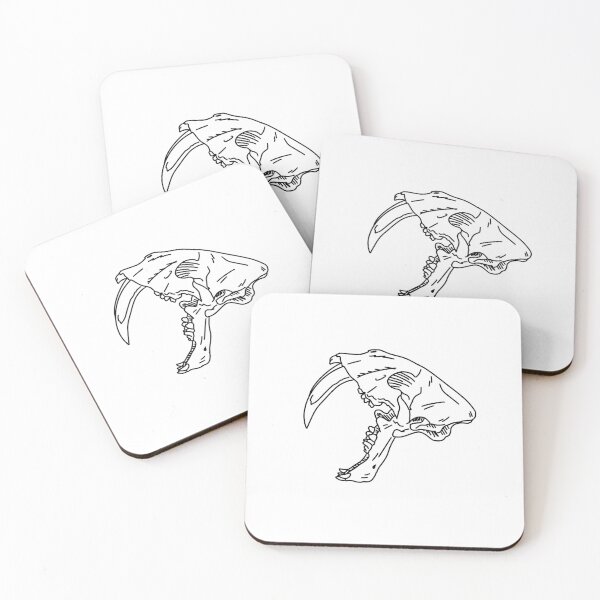 Item preview, Sabertooth Skull Outline Drawing designed and sold by Rachels-Hue.