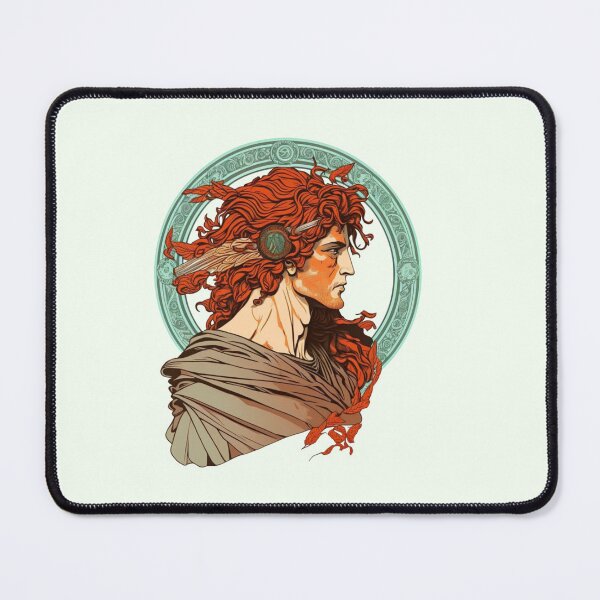 Item preview, Men with red hear in Mucha style designed and sold by ExplodedToons.