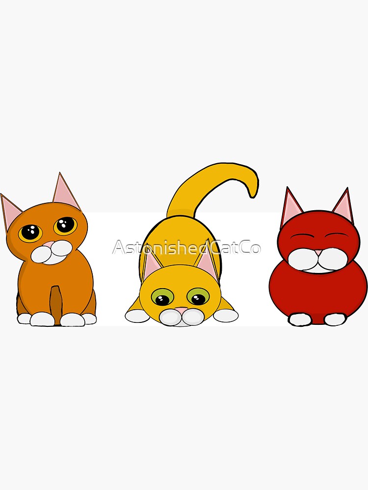 Thumbnail 3 of 3, Sticker, The Cats Of Fall - Astonished Cat Company designed and sold by AstonishedCatCo.