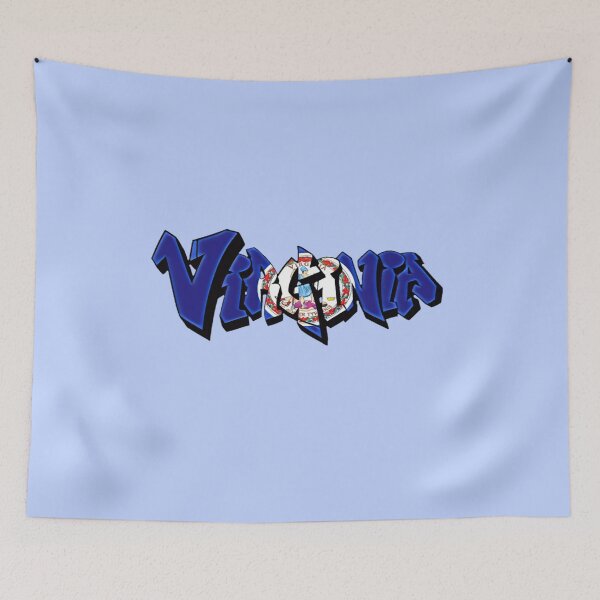 Item preview, Virginia Flag Graffiti - Blue - Available on stickers socks mugs and more designed and sold by Dude  Stuff.