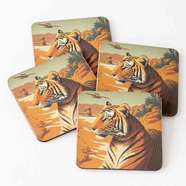 Item preview, China Gobi Desert Tiger Vintage Travel Art Poster designed and sold by OldTravelArt.