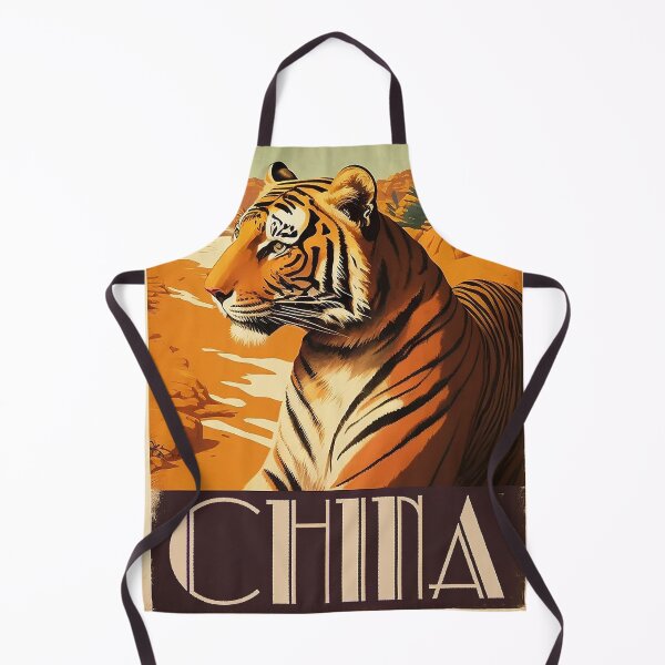 Item preview, China Gobi Desert Tiger Vintage Travel Art Poster designed and sold by OldTravelArt.