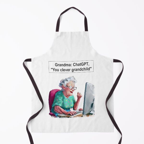 Item preview, Funny Jokes ChatGPT, Grandma and Chat GPT, clever grandchild, Fun quotes, Watercolor painting style designed and sold by The Commitment.
