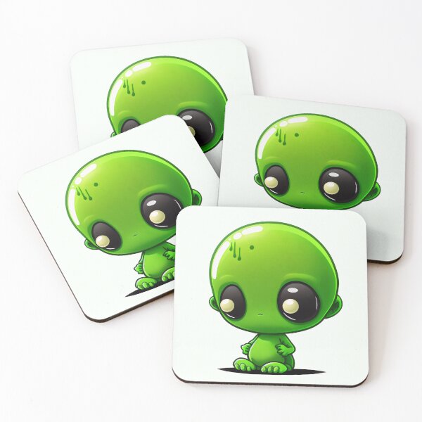 Item preview, Cute green alien  designed and sold by ExplodedToons.