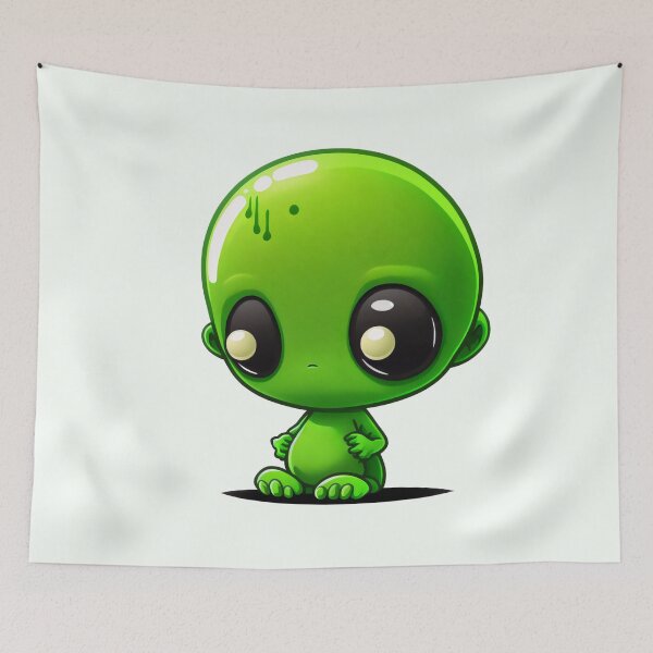 Item preview, Cute green alien  designed and sold by ExplodedToons.