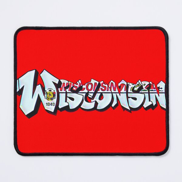 Item preview, Wisconsin License Plate Graffiti -  Red - Available on stickers socks mugs and more designed and sold by Dude  Stuff.