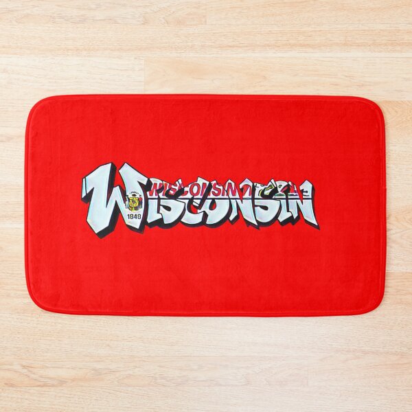 Item preview, Wisconsin License Plate Graffiti -  Red - Available on stickers socks mugs and more designed and sold by Dude  Stuff.