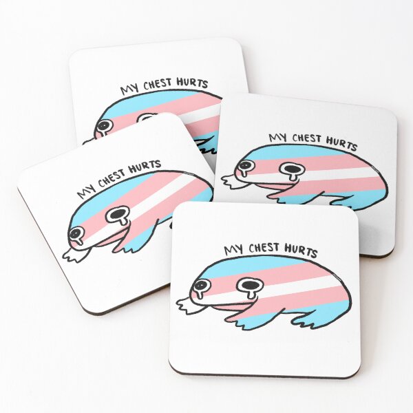 Item preview, My Chest Hurts | Blue, Pink, White Trans FlagFrog designed and sold by iristocat.