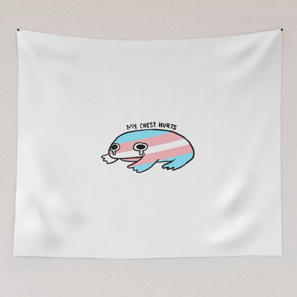 Item preview, My Chest Hurts | Blue, Pink, White Trans FlagFrog designed and sold by iristocat.