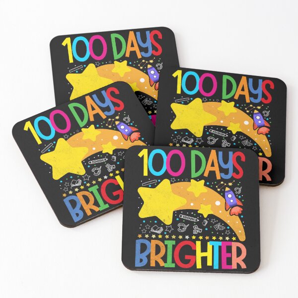 Item preview, 100 Days Brighter Stars 100th Day of School Teacher Student designed and sold by Zulfiqqar.