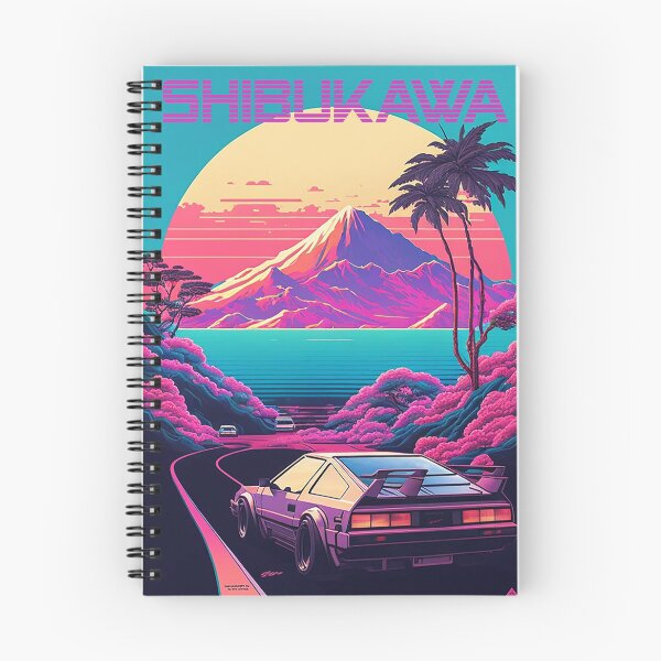 Item preview, Shibukawa Japan Synthwave Travel Art Poster designed and sold by OldTravelArt.