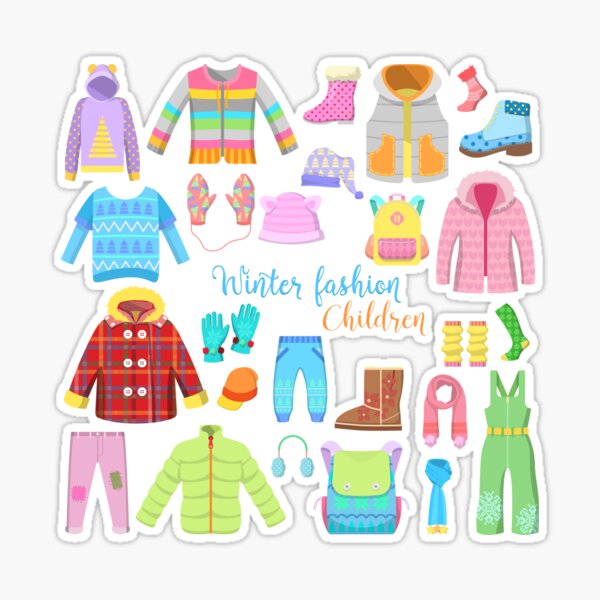 Winter Stickers, Badges, Patches Decoration Set with Snow, Warm Clothes and  Christmas Tree.  Sticker for Sale by ivector