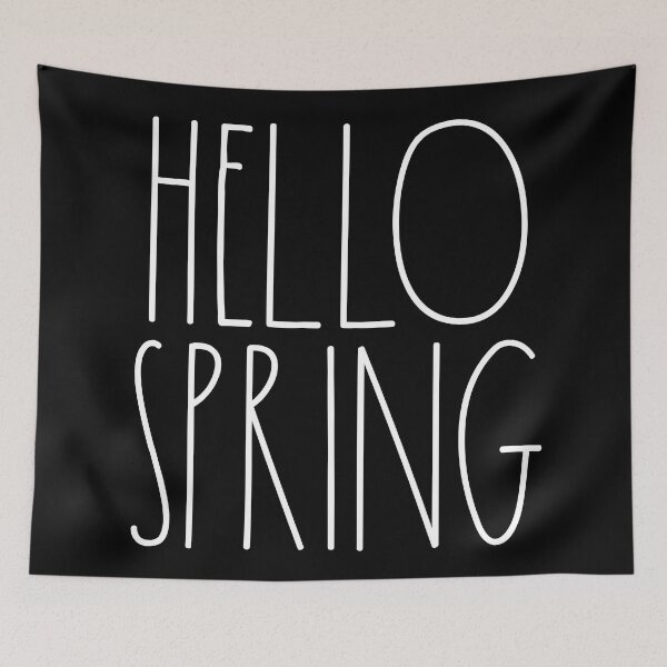 Item preview, Hello Spring White Rae Dunn Inspired Farmhouse designed and sold by FineElephant.