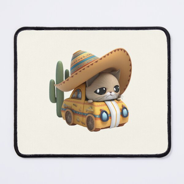 Item preview, Cute sombrero cat in a car designed and sold by ExplodedToons.