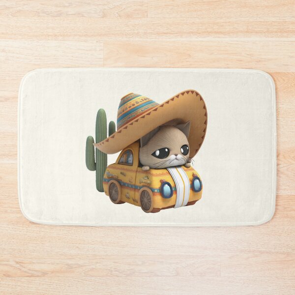 Item preview, Cute sombrero cat in a car designed and sold by ExplodedToons.
