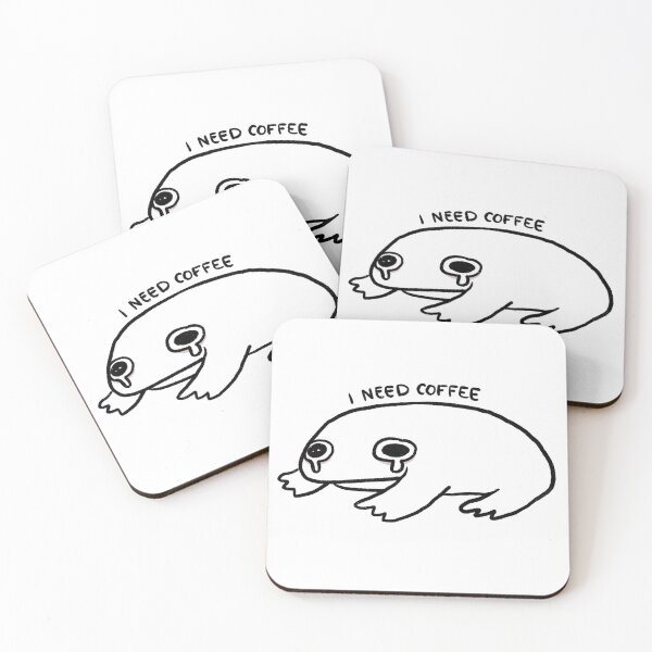 Item preview, I Need Coffee | Tired White Frog designed and sold by iristocat.