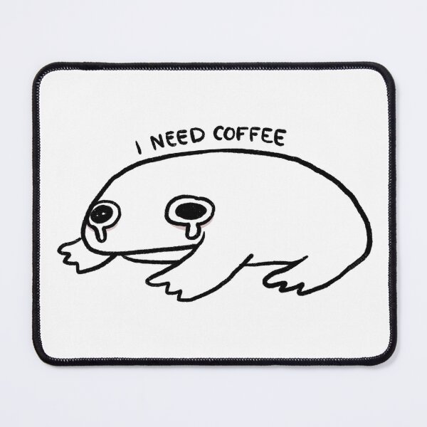 Item preview, I Need Coffee | Tired White Frog designed and sold by iristocat.
