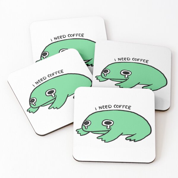 Item preview, I Need Coffee | Tired Green Frog designed and sold by iristocat.
