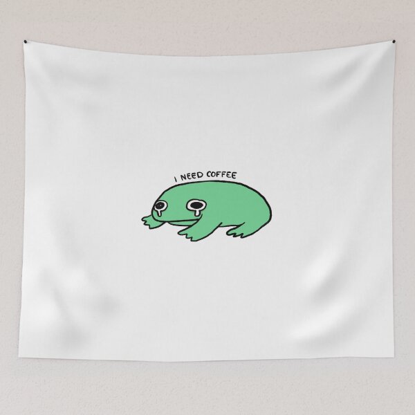 Item preview, I Need Coffee | Tired Green Frog designed and sold by iristocat.