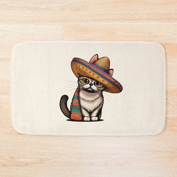 Item preview, colorful cat with a Mexican sombrero  designed and sold by ExplodedToons.