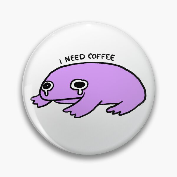 Item preview, I Need Coffee | Tired Purple Frog designed and sold by iristocat.